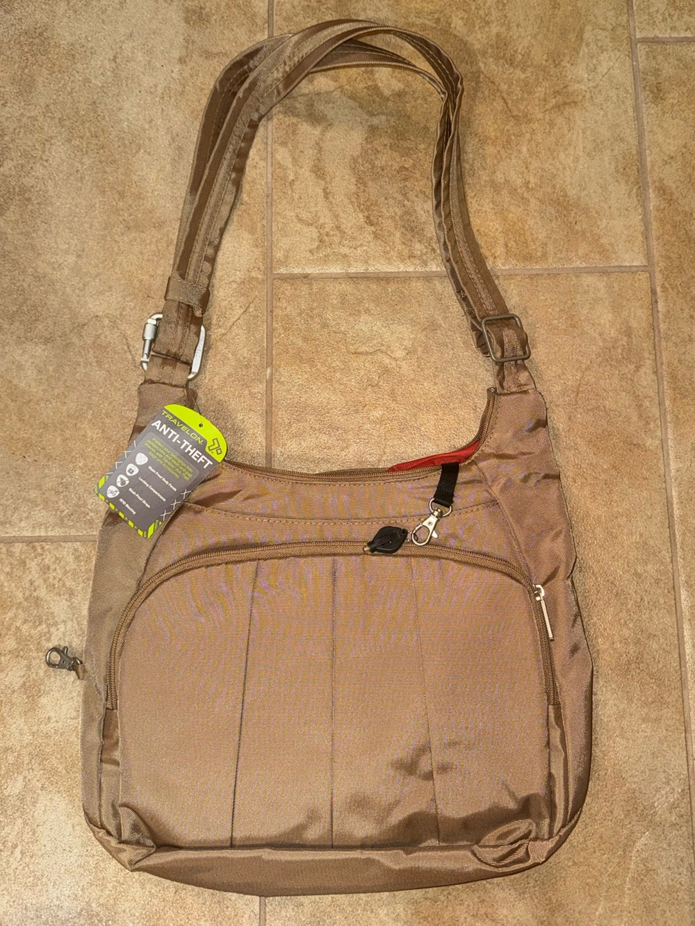 Travelon Khaki Tan organizer purse